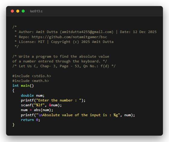 Write a program to find the absolute value of a number entered through the keyboard.